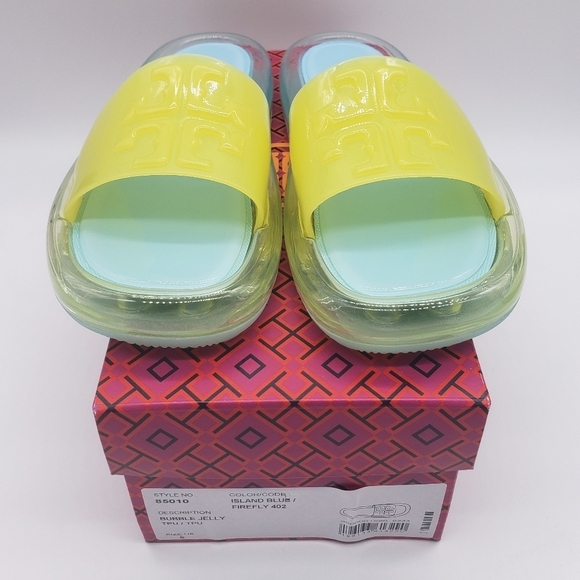 327- Tory Burch Sandals Bubble Jelly Island Blue Firefly 402 Size 6 US NWT - Picture 8 of 9